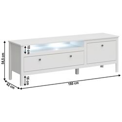 Tumba pentru TV Tempo Kondela Ollje 1S1K/160 (White) Thumb