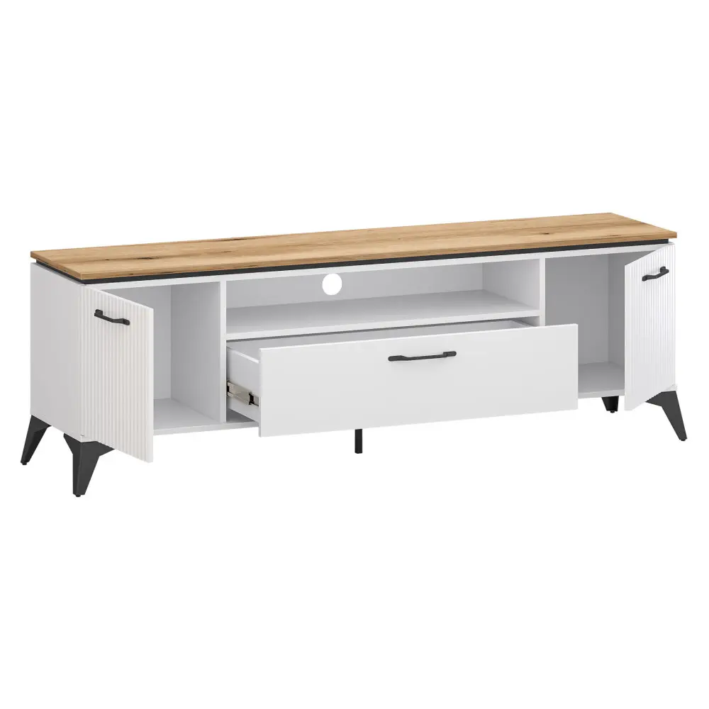Тумба РТВ Tempo Kondela Velis 2D1S/170 (White/Evoke Oak) - 2