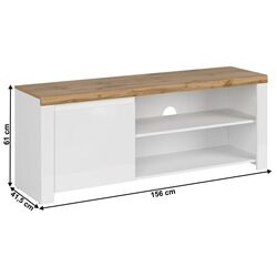 Тумба РТВ Tempo Kondela Vilgo 1D 160 (White Gloss/Wotan Oak) Thumb