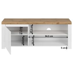 Тумба РТВ Tempo Kondela Vilgo 1D 160 (White Gloss/Wotan Oak) Thumb