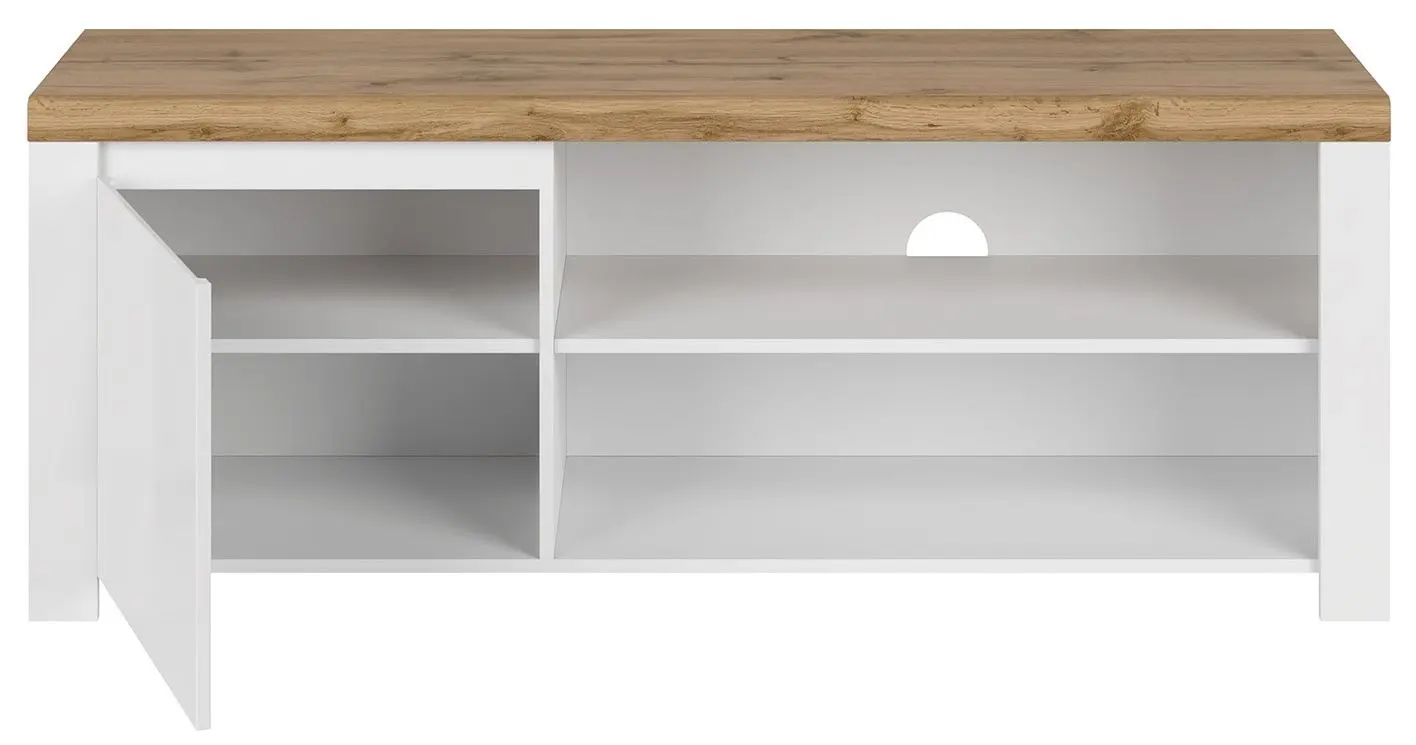 Тумба РТВ Tempo Kondela Vilgo 1D 160 (White Gloss/Wotan Oak) - 4