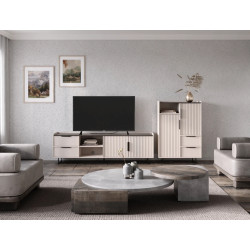 Тумба Tempo Kondela Fresio RTV2D2S (Cashmere/Chestnut Arvadonna Mink) Thumb