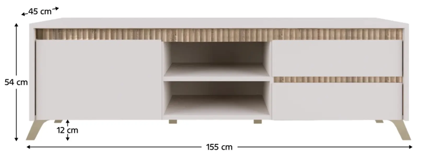 Тумба Tempo Kondela Longy RTV1K2So (Cashmere/Sonoma Oak) - 7