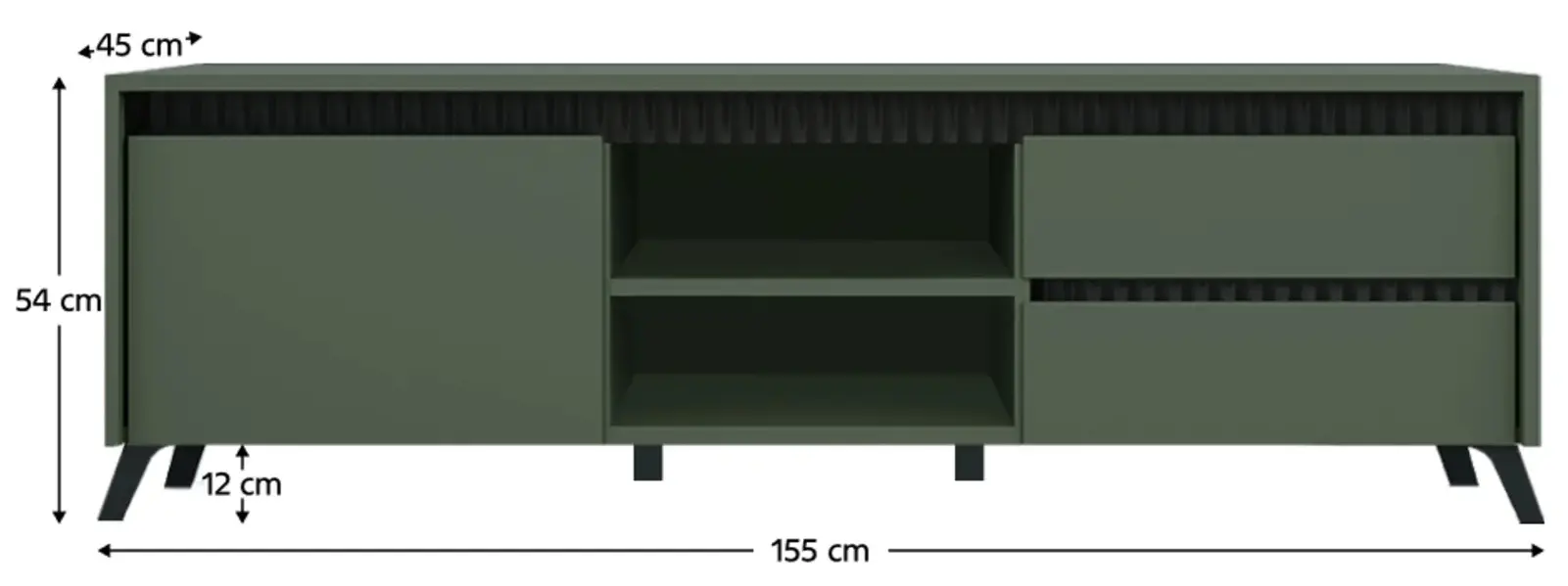 Тумба Tempo Kondela Longy RTV1K2So (Smoke Green/Black) - 6