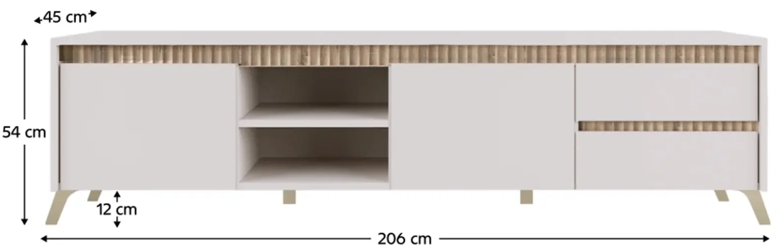 Тумба Tempo Kondela Longy RTV2K2So (Cashmere/Sonoma Oak) - 7