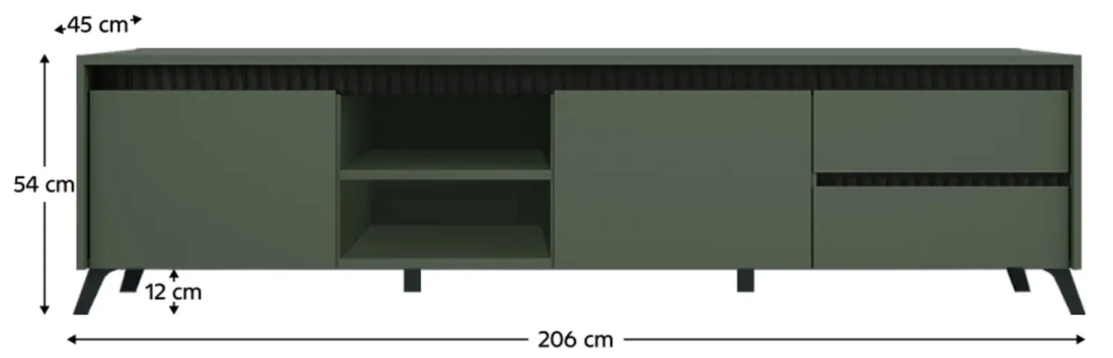 Тумба Tempo Kondela Longy RTV2K2So (Smoke Green/Black) - 6