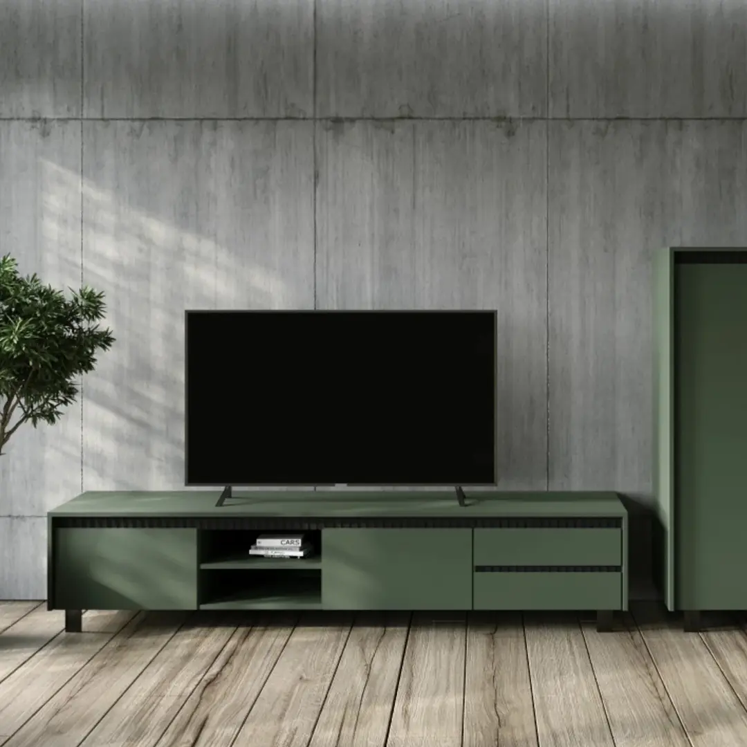 Тумба Tempo Kondela Longy RTV2K2So (Smoke Green/Black)