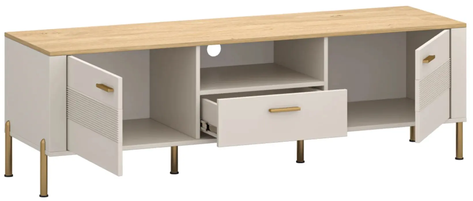 Тумба Tempo Kondela Runol 2D1S (Cashmere/Stone Oak) - 2