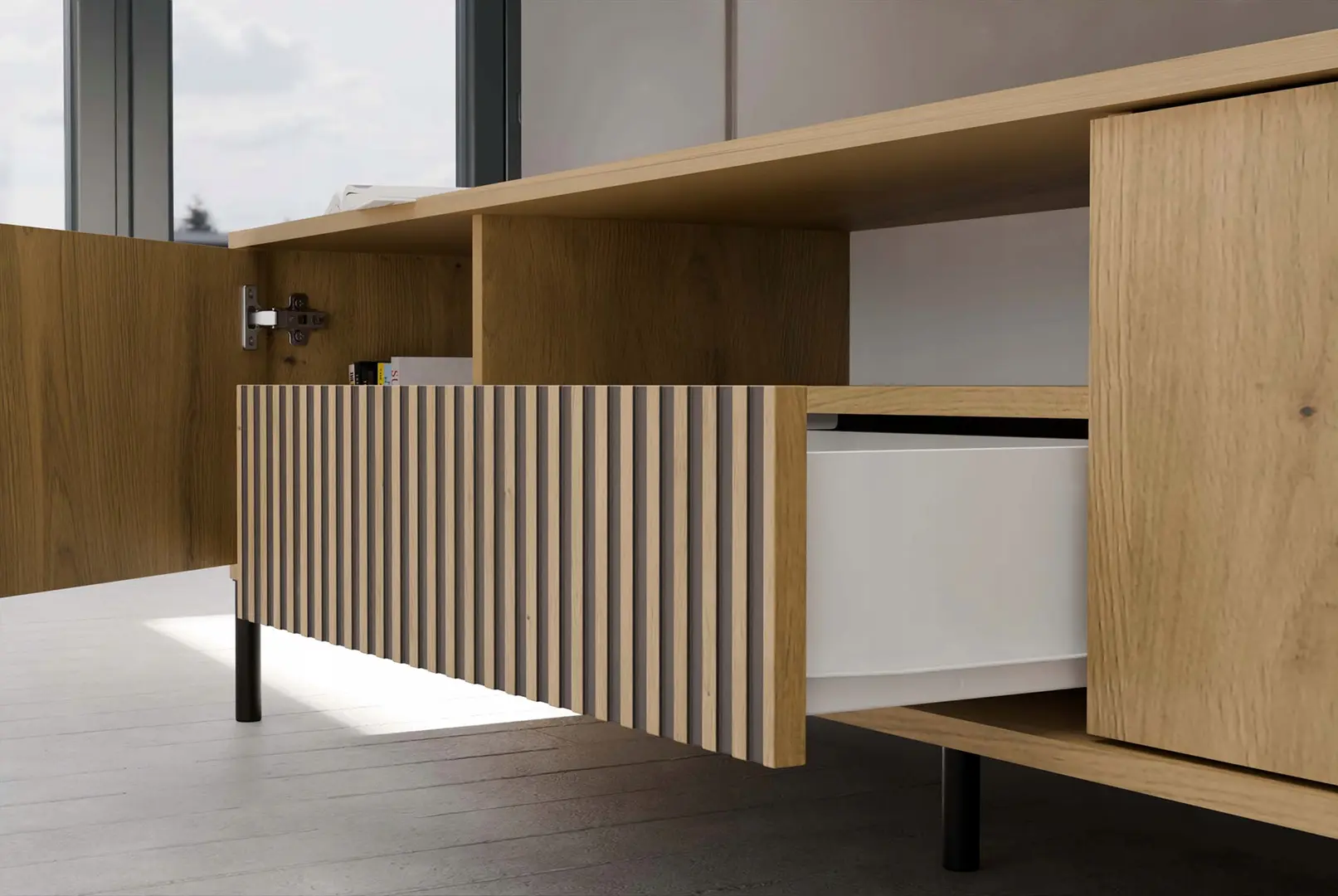 Тумба РТВ TopEshop Kamaro 160 Slim/Smooth (Artisan Oak)