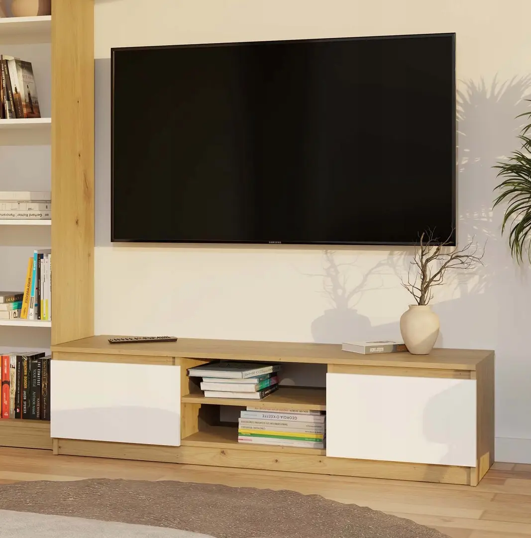 Tumba pentru TV TopEshop Malwa 140 (Artisan Oak/White)