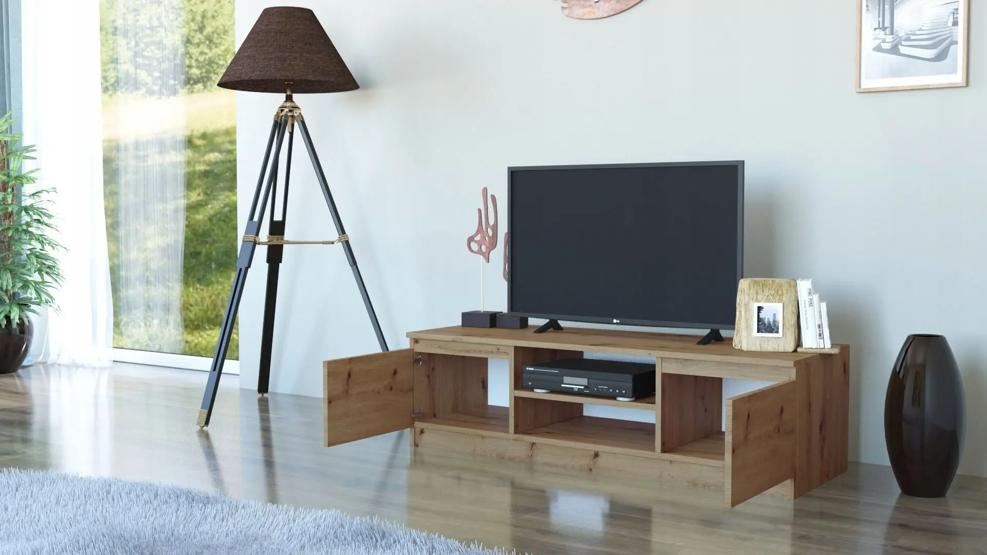 Tumba pentru TV TopEshop Malwa RTV 120cm (Artisan Oak)