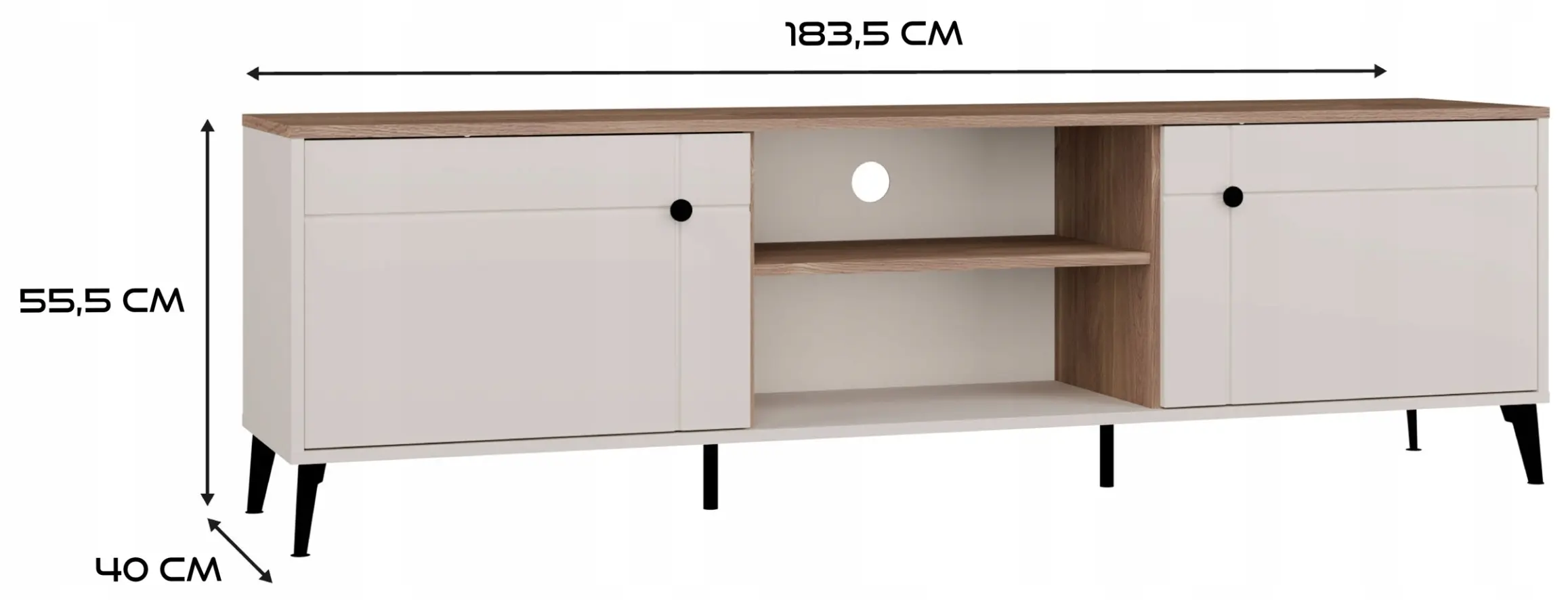 Тумба РТВ TopEshop Point 2D (Cashmere/Castello Oak) - 6