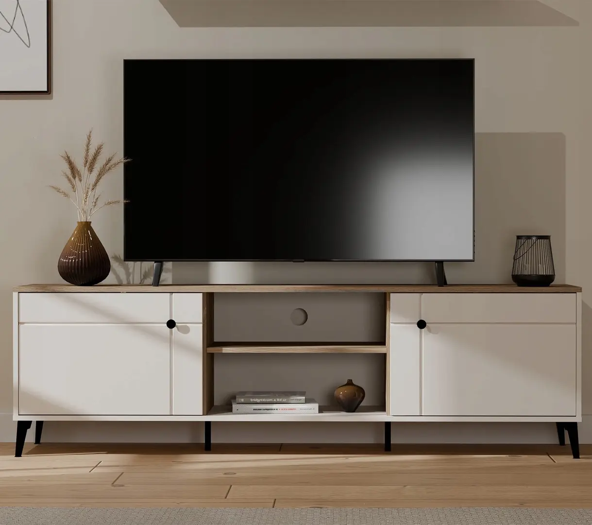 Тумба РТВ TopEshop Point 2D (Cashmere/Castello Oak)