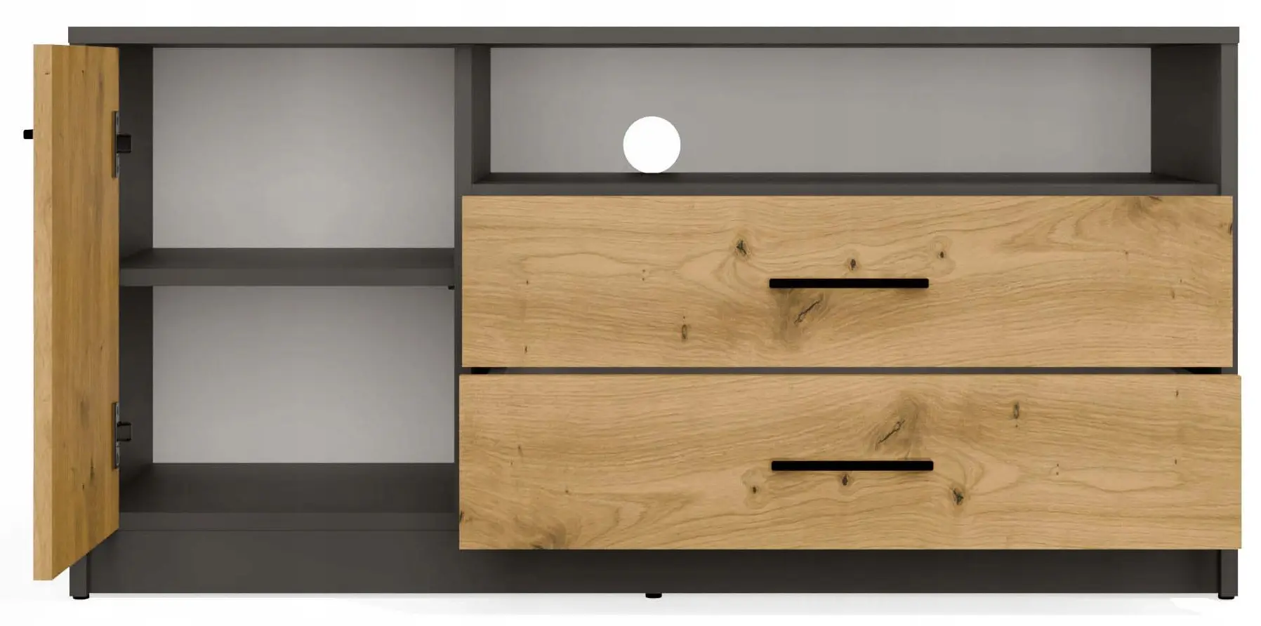 Тумба РТВ TopEshop Simplo 1D2S (Anthracite/Artisan Oak) - 4