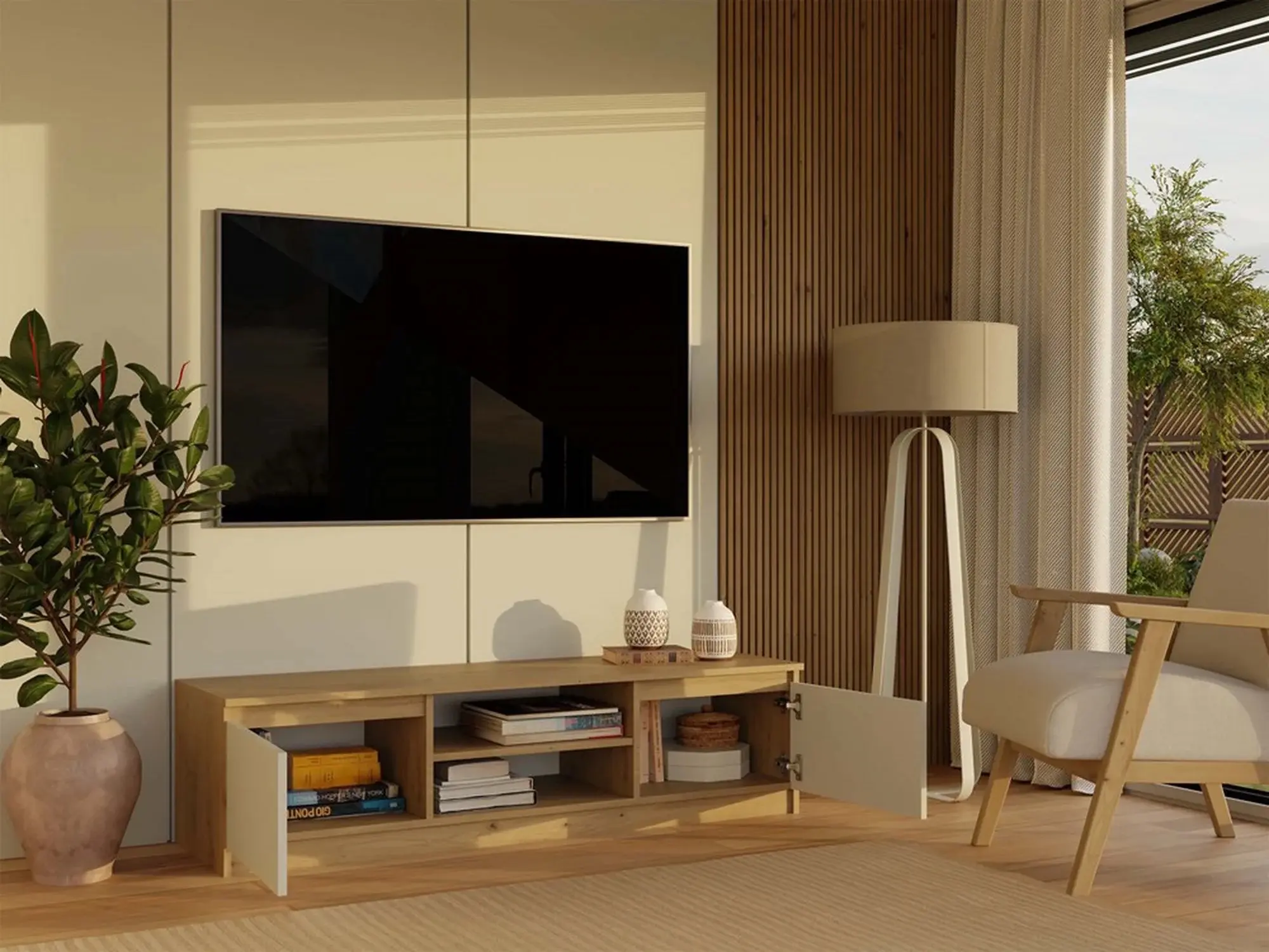 Tumba TopEshop Malwa RTV 140 (Artisan Oak/Cashmere) - 2