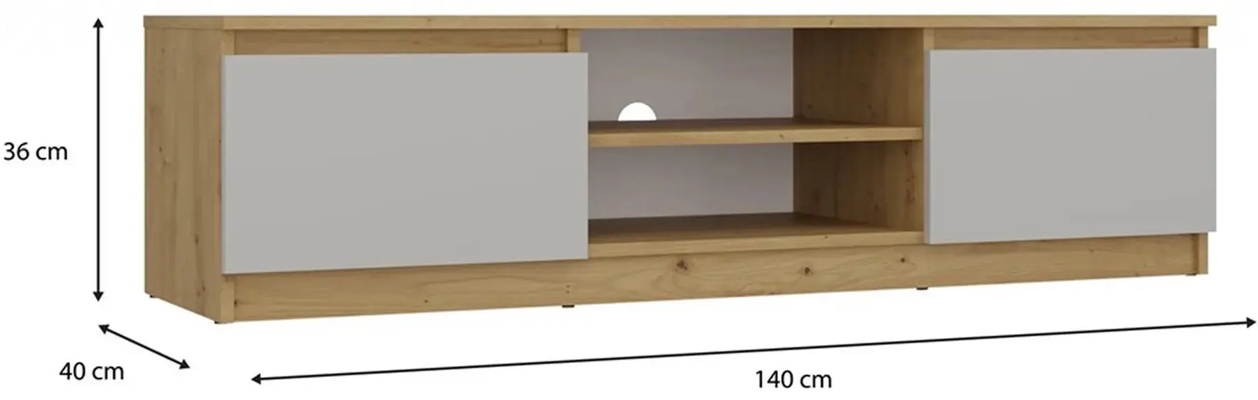 Tumba TopEshop Malwa RTV 140 (Artisan Oak/Cashmere) - 7