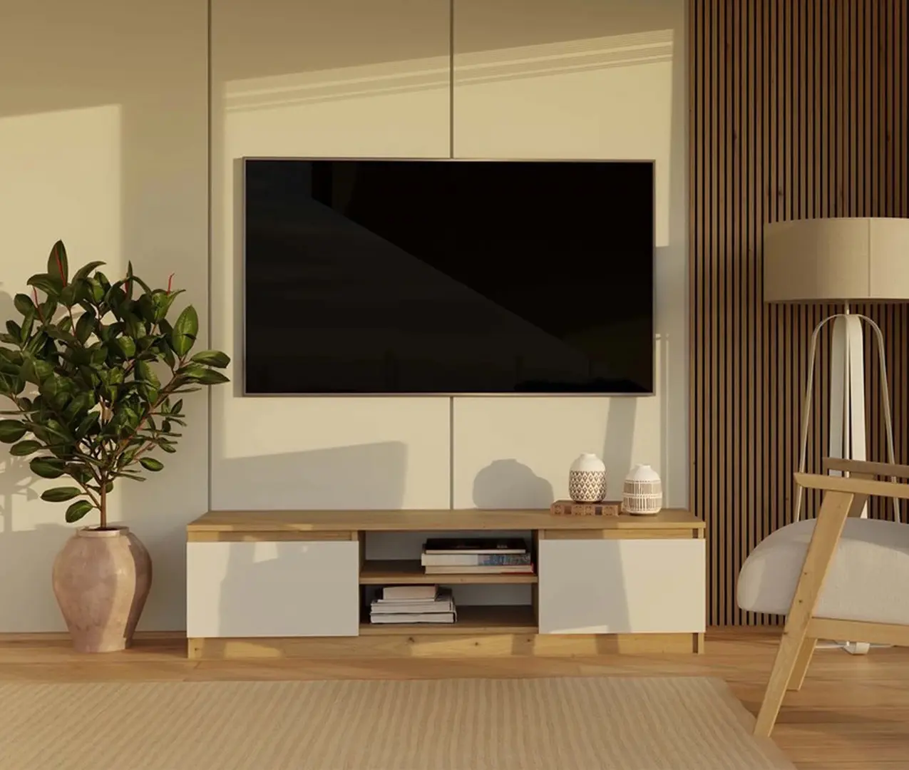 Tumba TopEshop Malwa RTV 140 (Artisan Oak/Cashmere)