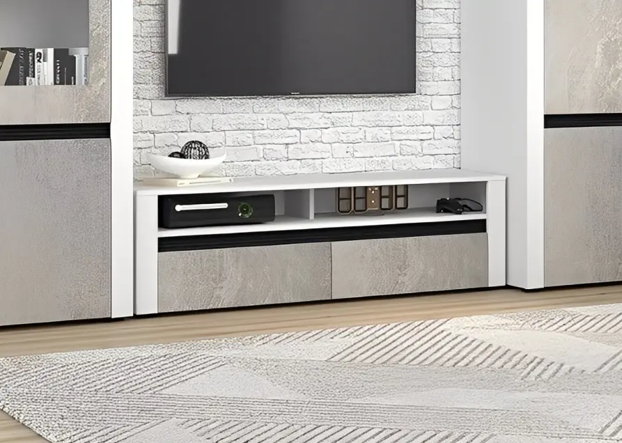 Tumba pentru TV Yasen Bodena 2S (Nymphaea Alba/Oxide Light/Black)