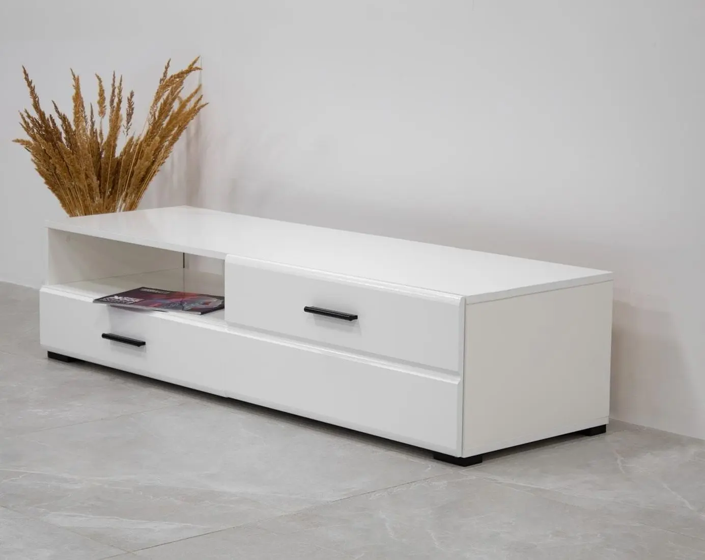 Tumba pentru TV Yasen Vusher RTV1D1SP (Nymphea Alba/White Gloss)