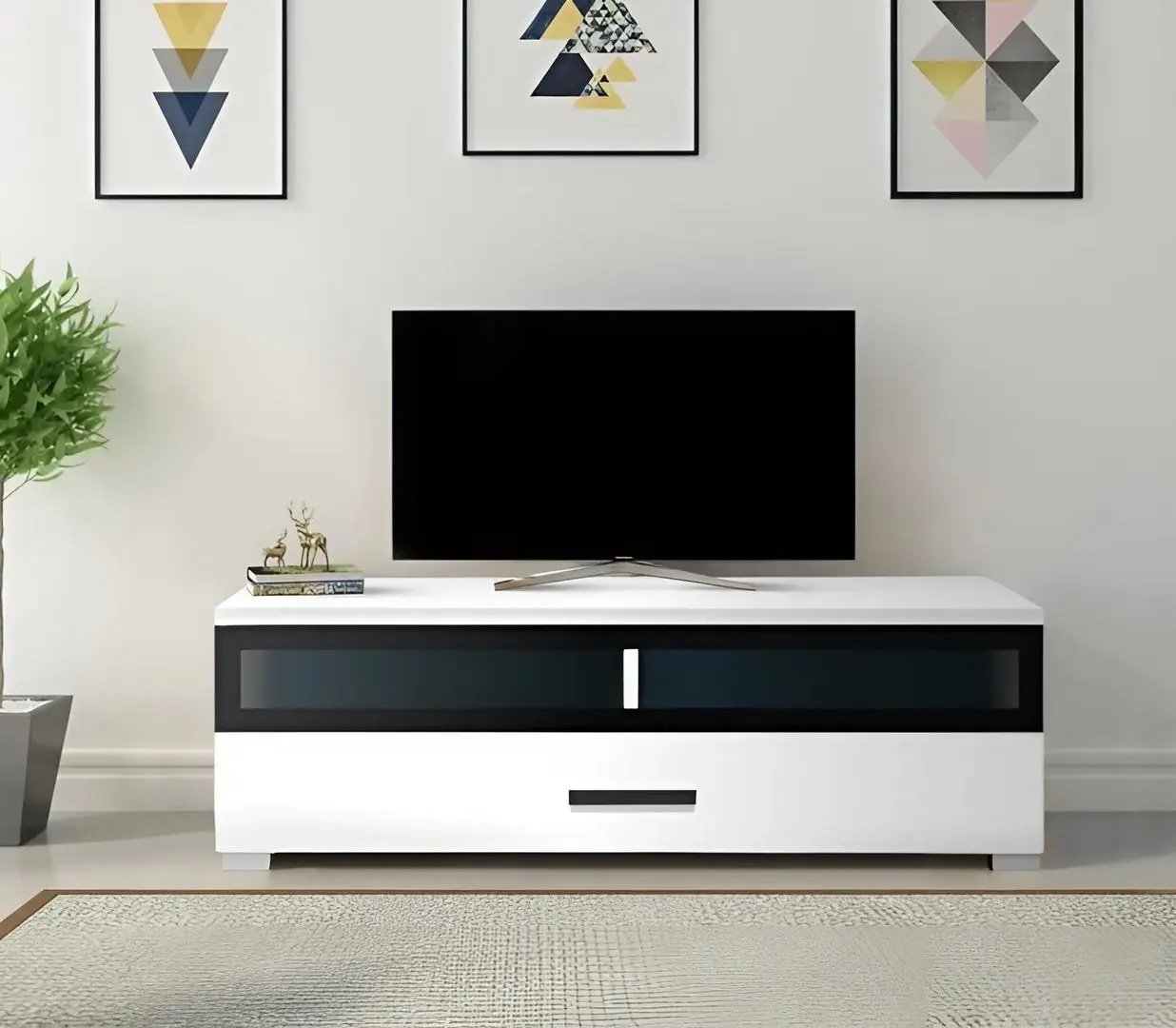 Tumba pentru TV Yasen Vusher RTV1SW (Nymphea Alba/White Gloss)