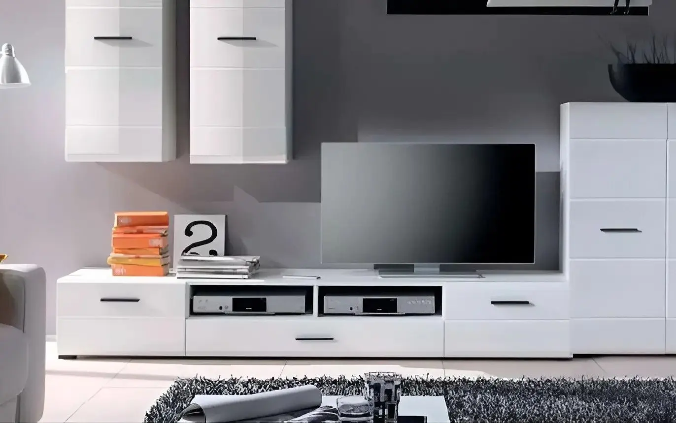 Tumba pentru TV Yasen Vusher RTV2D1S (Nymphea Alba/White Gloss)