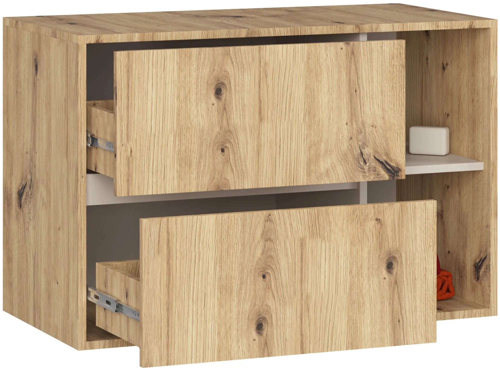 Dulap sub lavoar Akord Vami 90cm 2SZ 2P (Artisan Oak/Cashmere)