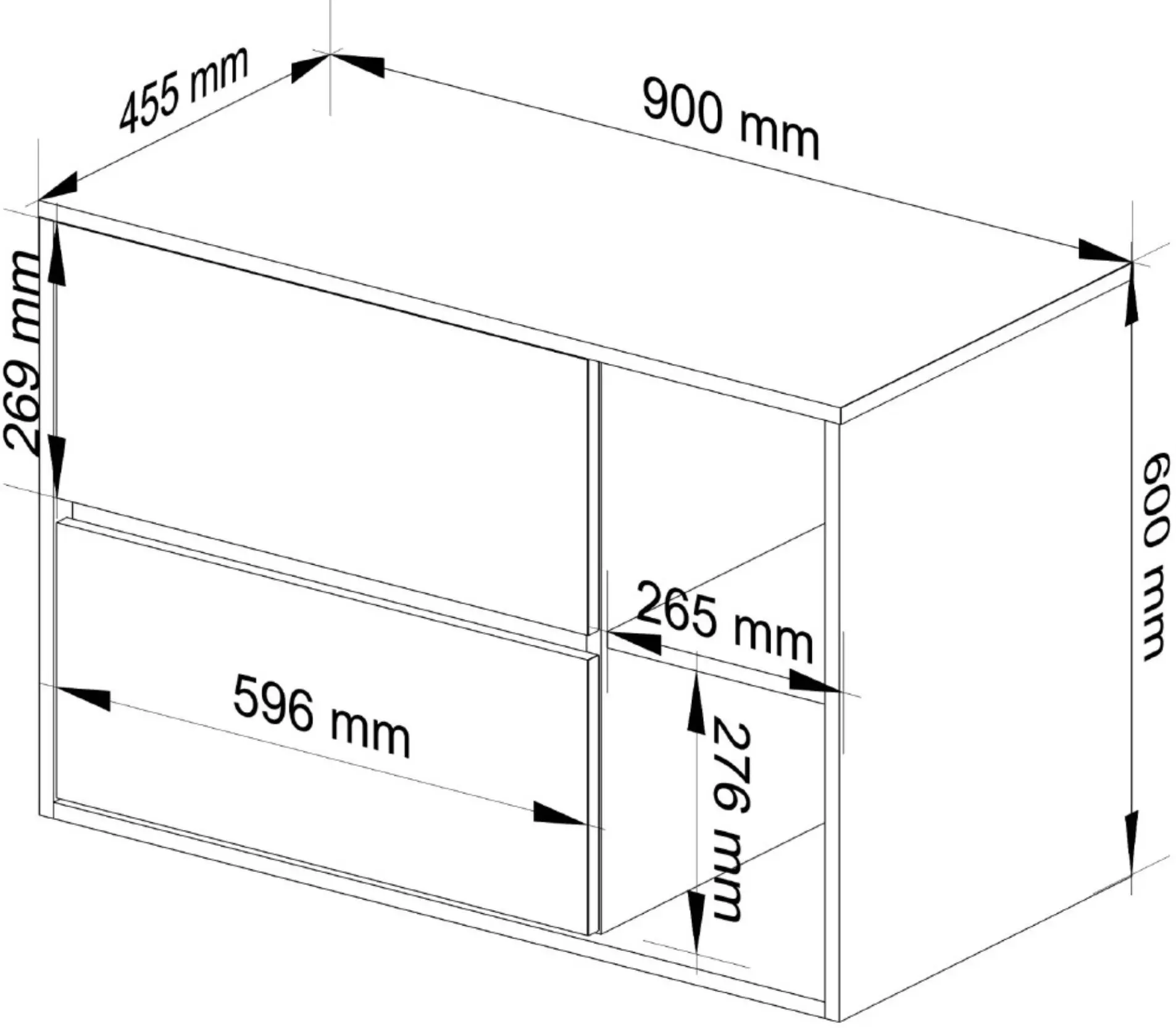 Dulap sub lavoar Akord Vami 90cm 2SZ 2P (Artisan Oak/Cashmere)