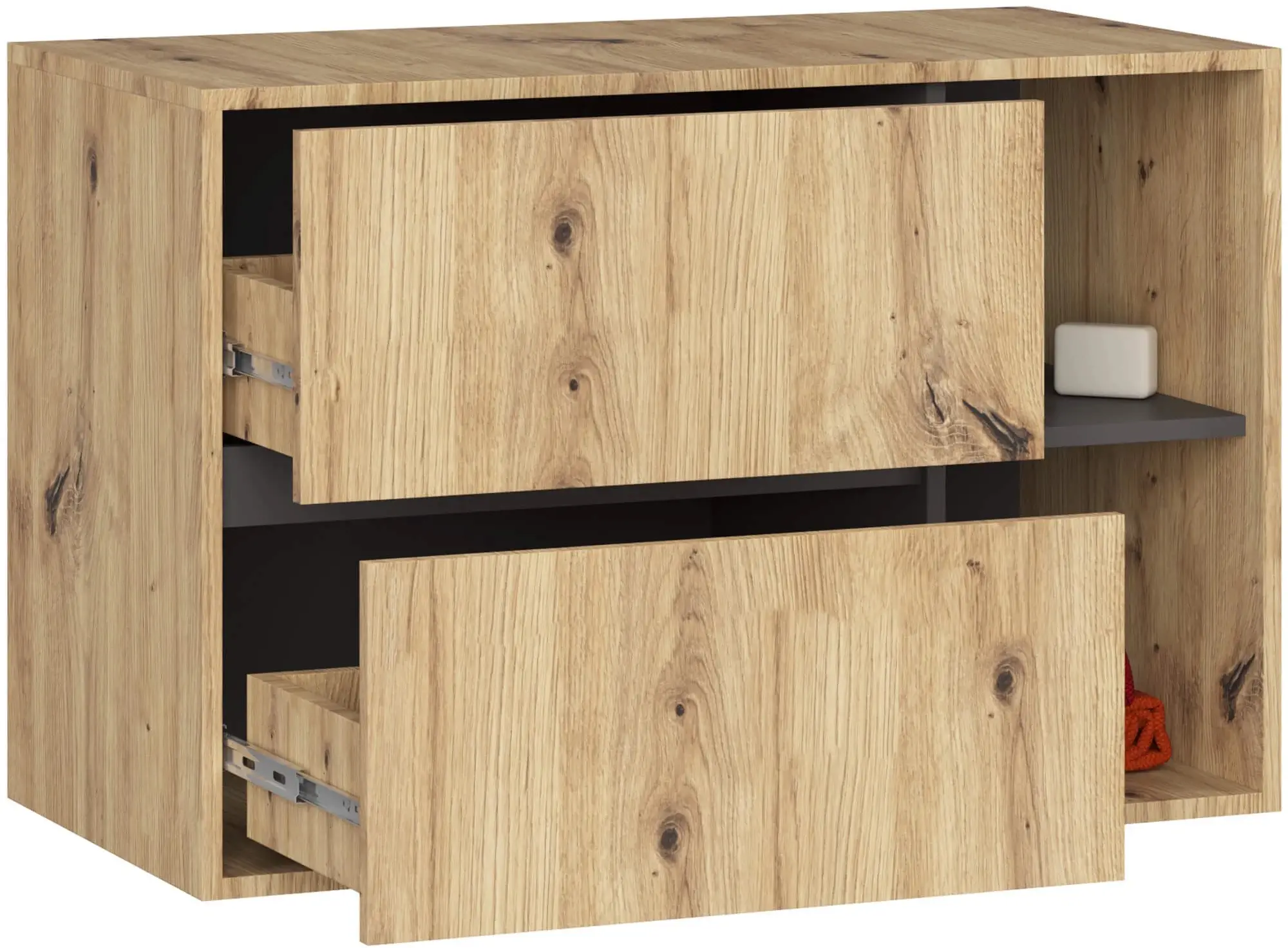 Dulap sub lavoar Akord Vami 90cm 2SZ 2P (Artisan Oak/Graphite Grey)