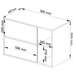 Dulap sub lavoar Akord Vami 90cm 2SZ 2P (Craft Oak/Black Matte) Thumb
