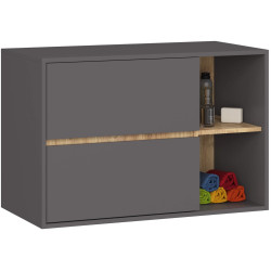 Dulap sub lavoar Akord Vami 90cm 2SZ 2P (Graphite Grey/Artisan Oak) Thumb