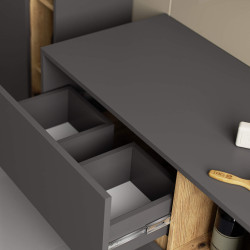 Dulap sub lavoar Akord Vami 90cm 2SZ 2P (Graphite Grey/Artisan Oak) Thumb