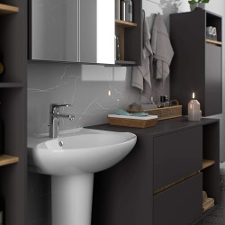 Dulap sub lavoar Akord Vami 90cm 2SZ 2P (Graphite Grey/Artisan Oak) Thumb