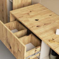 Dulap sub lavoar Akord Vami 90cm 2SZ 2P cu orificii pentru lavoar (Artisan Oak/Cashmere) Thumb