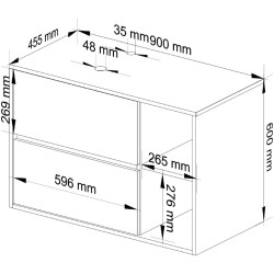 Dulap sub lavoar Akord Vami 90cm 2SZ 2P cu orificii pentru lavoar (Graphite Grey/Artisan Oak) Thumb