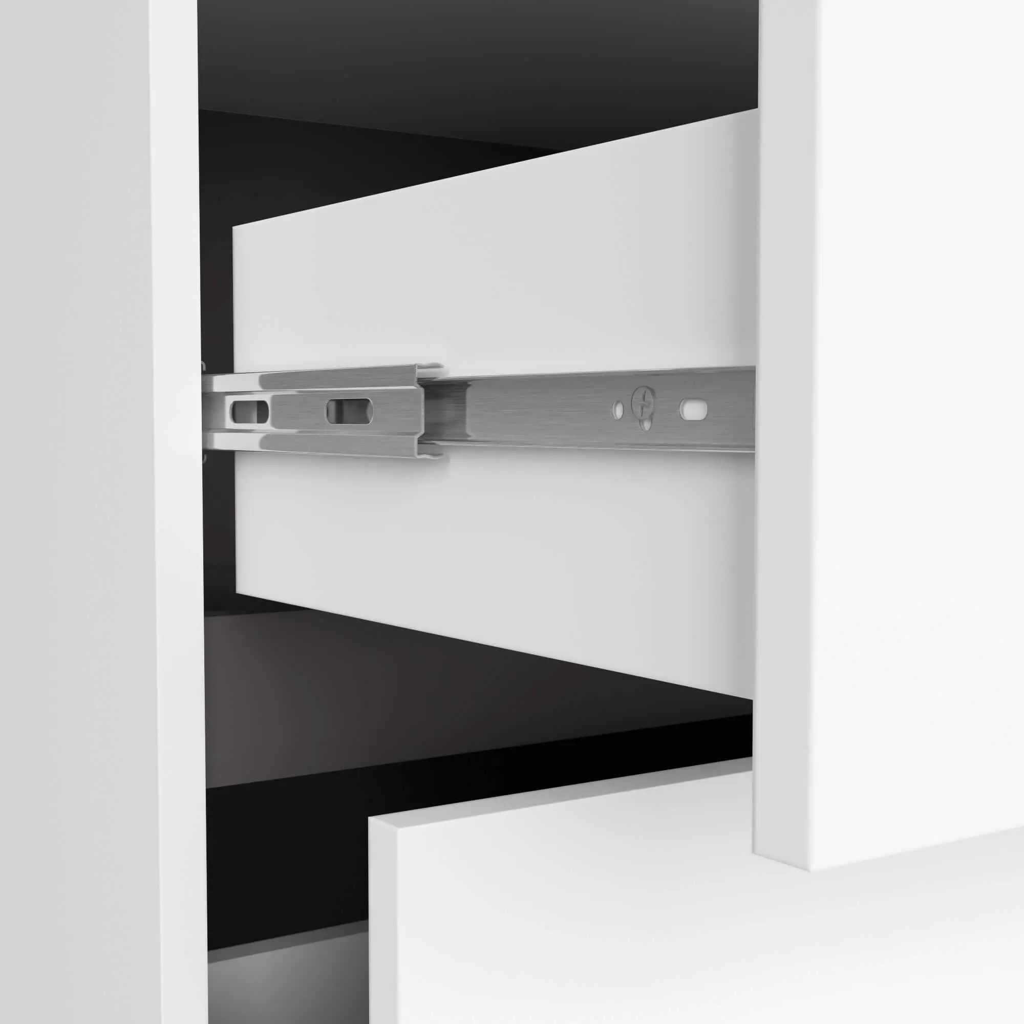 Dulap sub lavoar Akord Vami 90cm 2SZ 2P cu orificii pentru lavoar (White/Graphite Grey)