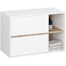Dulap sub lavoar Akord Vami 90cm 2SZ 2P cu orificii pentru lavoar (White/Sonoma Oak) Thumb