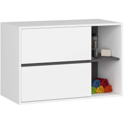 Dulap sub lavoar Akord Vami 90cm 2SZ 2P (White/Graphite Grey) Thumb
