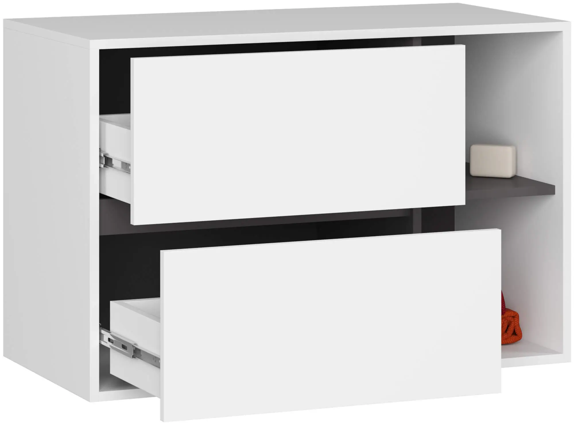 Dulap sub lavoar Akord Vami 90cm 2SZ 2P (White/Graphite Grey)