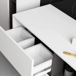 Dulap sub lavoar Akord Vami 90cm 2SZ 2P (White/Graphite Grey) Thumb