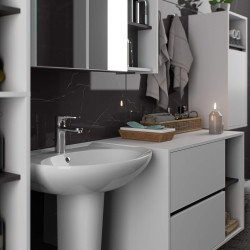 Dulap sub lavoar Akord Vami 90cm 2SZ 2P (White/Graphite Grey) Thumb