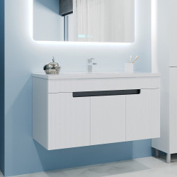 Тумба под умывальник Bayro Positano Duo 1000 подвесная (White Matte) Thumb