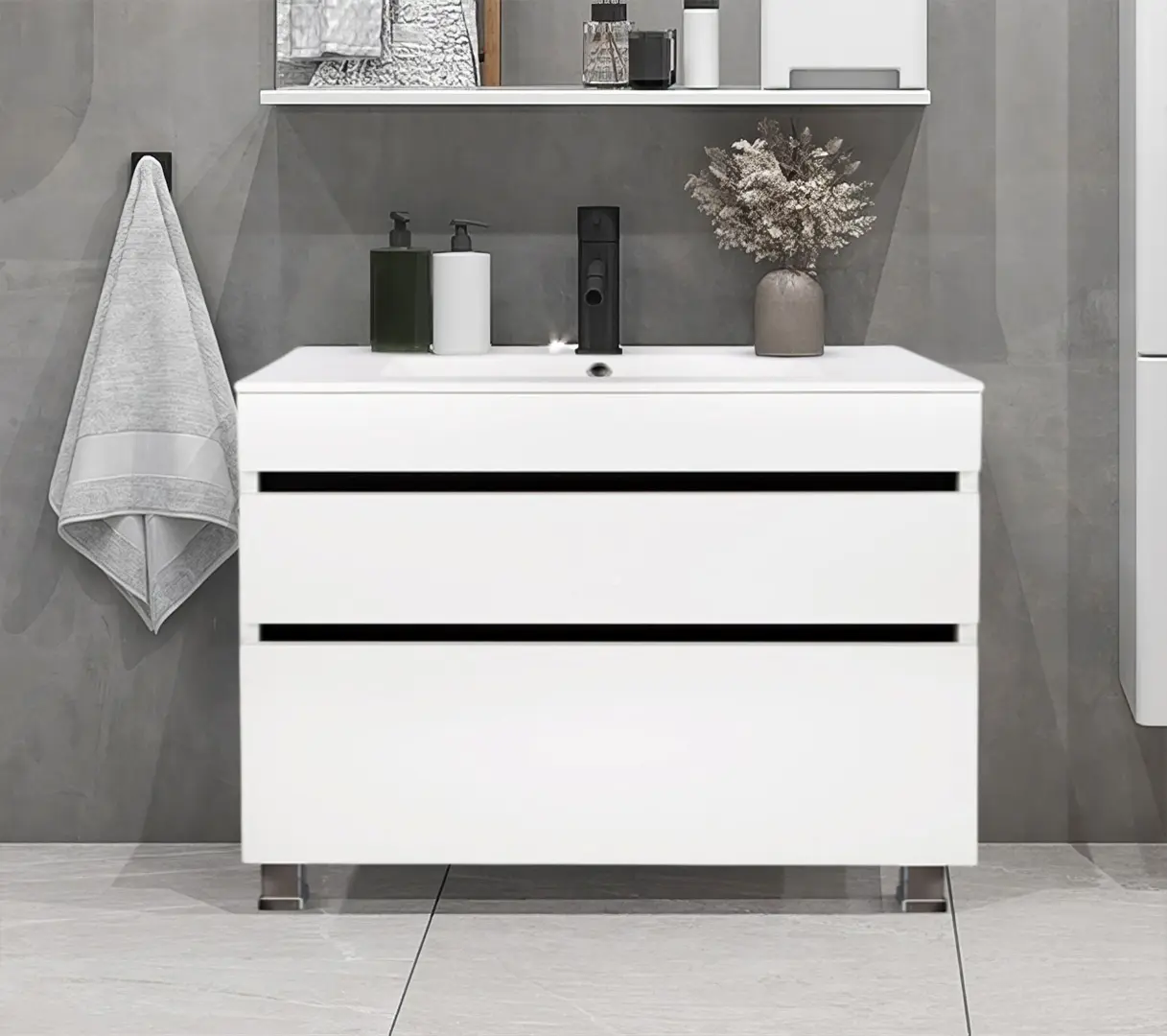 Tumba sub lavoar Art Flame Atlantis Brise 80A (White)