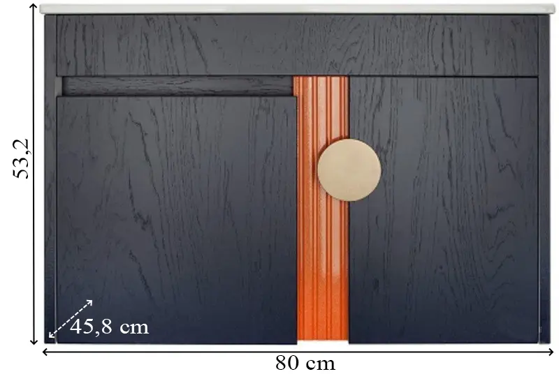 Tumba sub lavoar Art Flame Halo 80A-N (Blue/Orange)