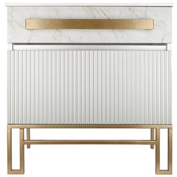 Tumba sub lavoar Art Flame Serenva 80A (White/Gold) Thumb