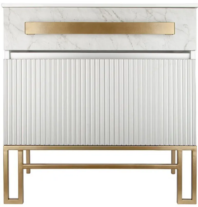 Tumba sub lavoar Art Flame Serenva 80A (White/Gold)