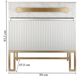 Tumba sub lavoar Art Flame Serenva 80A (White/Gold) Thumb