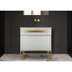 Tumba sub lavoar Art Flame Serenva 80A (White/Gold)