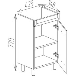 Dulap sub lavoar Bayro Allure 450 (White) Thumb