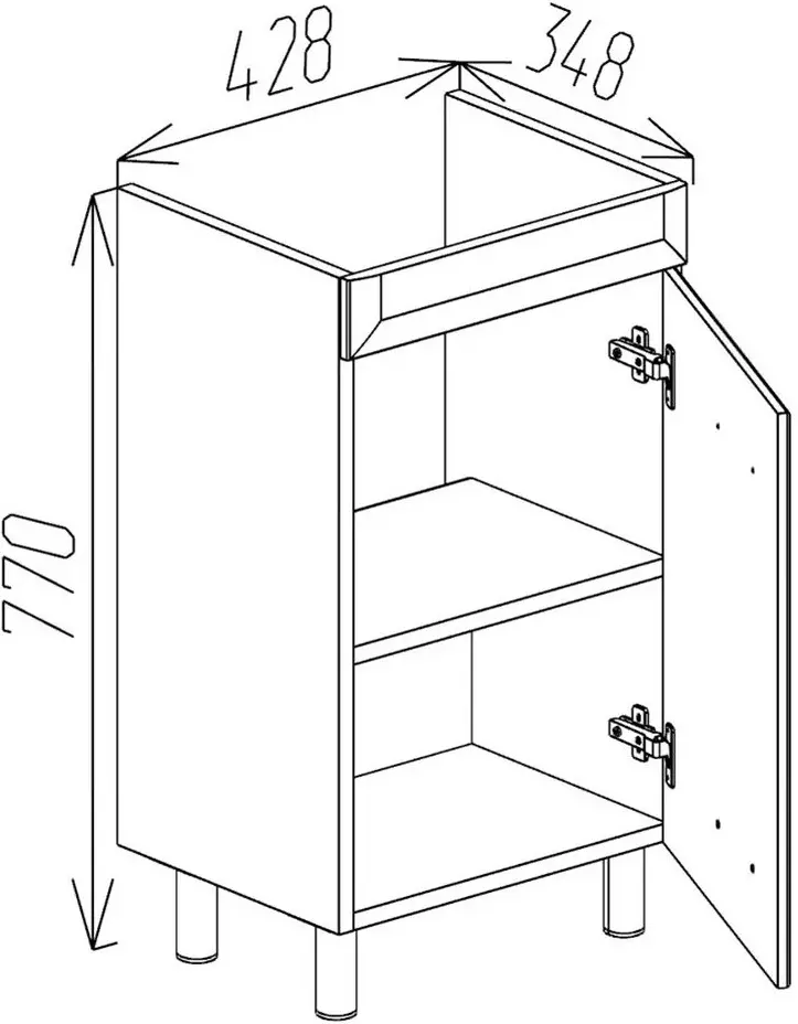 Dulap sub lavoar Bayro Allure 450 (White)