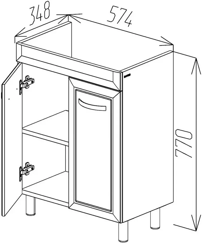 Dulap sub lavoar Bayro Allure 600 (White)